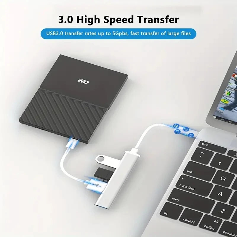 USB HUB 3.0  Extender 4 Port Splitter Adapter OTG Docking Station For
