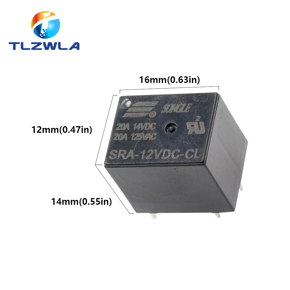5PCS 5V 12V 24V 20A DC Power Relay SRA-05VDC-AL SRA-12VDC-CL