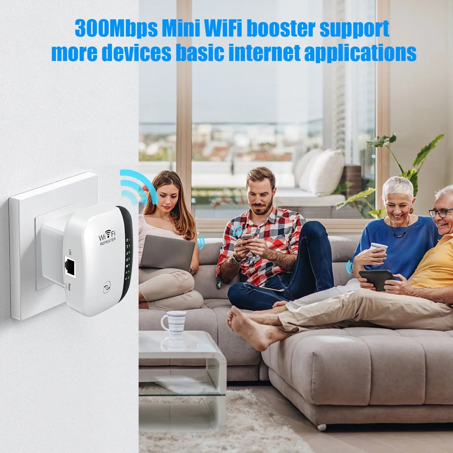 Wireless WiFi Repeater 300Mbps WiFi Extender Amplifier Booster Router
