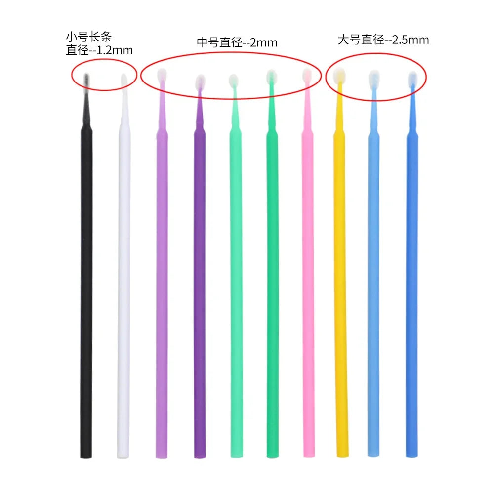 100 pcs Disposable Micro Brush Mascara Wands Applicator Lash Removing
