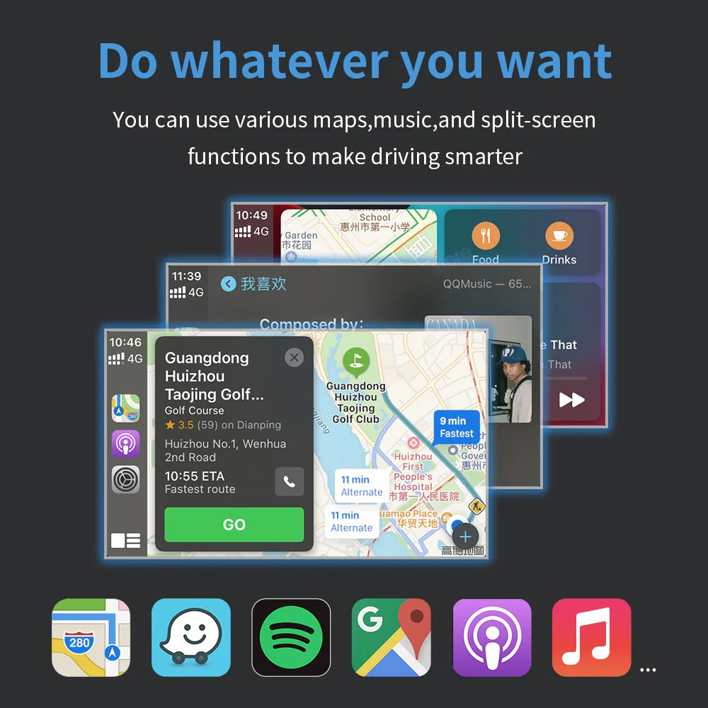 CARABC Wireless  Carplay Android Auto Fits For Peugeot&Citroren