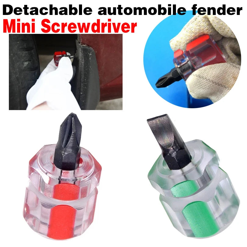 2-piece Mini Screwdriver, Short Handle Cross Head Slotted Star Micro ,