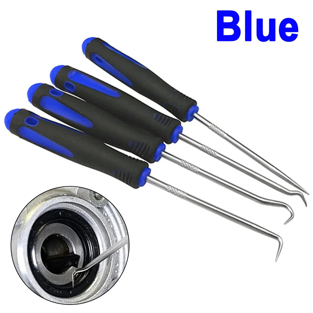 4PCS 165mm Blue Car Oil Seal Screwdriver Set Hose Removal Hook Set