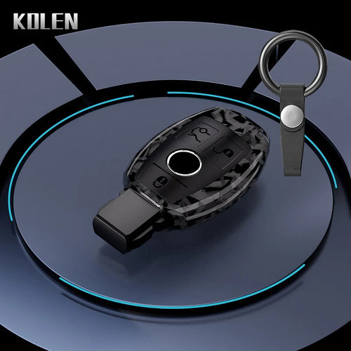 ABS Carbon Fiber Car Key Case Cover Shell For Mercedes Benz A B C E