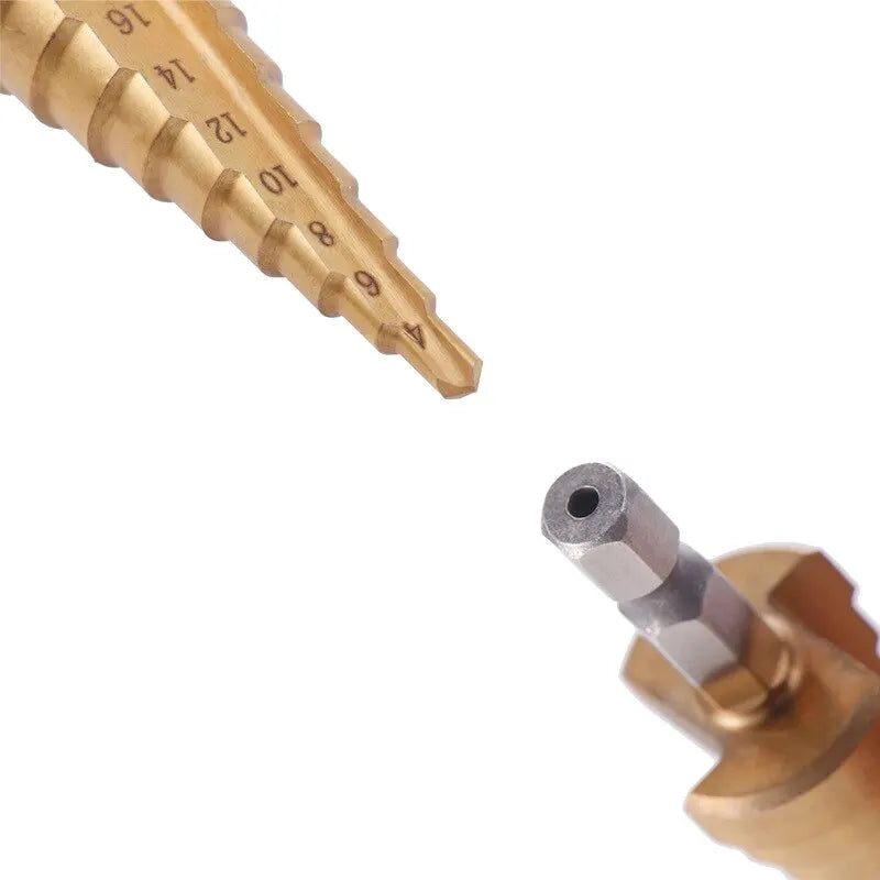 3-12 4 -12 4-20MM HSS Straight Fluted Pagoda Step Drill 3Pcs Cloth Bag