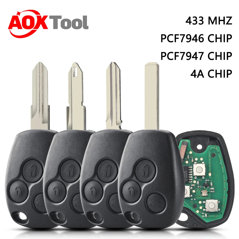 AOKTOOL Remote Car Key Voor Renault Clio Kangoo Master Modus Logan