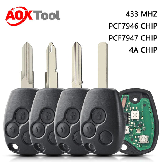 AOKTOOL Remote Car Key Voor Renault Clio Kangoo Master Modus Logan