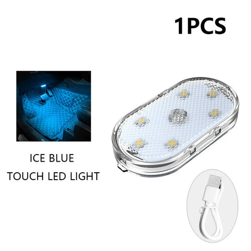 Car LED Touch Lights USB Sensor Rechargeable Reading Light Auto Door