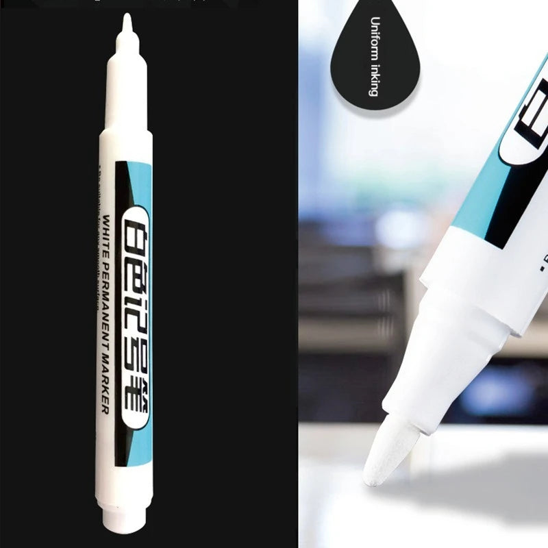 1/4Pcs White Permanent Paint Pen set for Wood Rock Plastic Leather