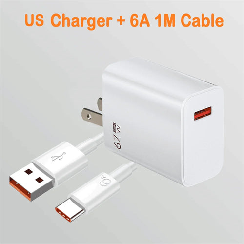 Total 67W GaN USB Charger Fast Charging Mobile Phone Adapter USB Quick