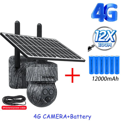 INQMEGA 8MP 4G SIM Card / WIFI Solar Camera Outdoor Security