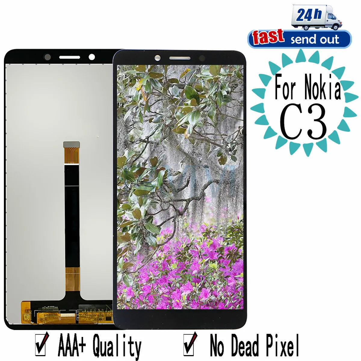 5.99" C3 LCD For Nokia C3 LCD Display Touch Screen Digitizer Assembly