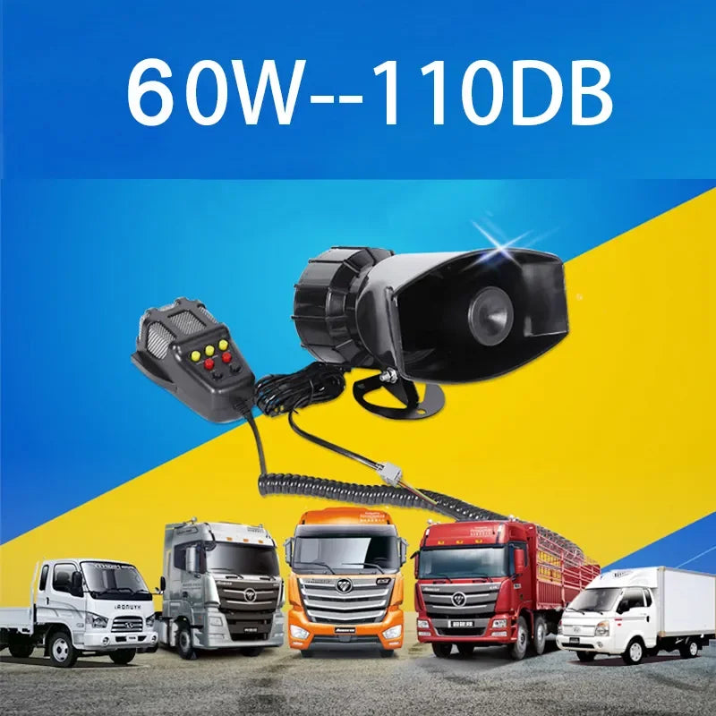 12V Car Alarm Horn Tone Sound Car Emergency Siren Automobile Siren