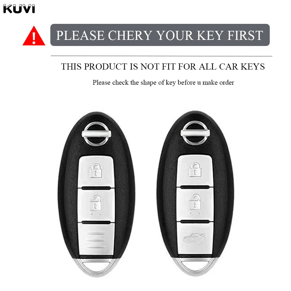 Leather TPU Car Key Case Cover for Nissan Leaf Micra Qashqai J11 J10 X