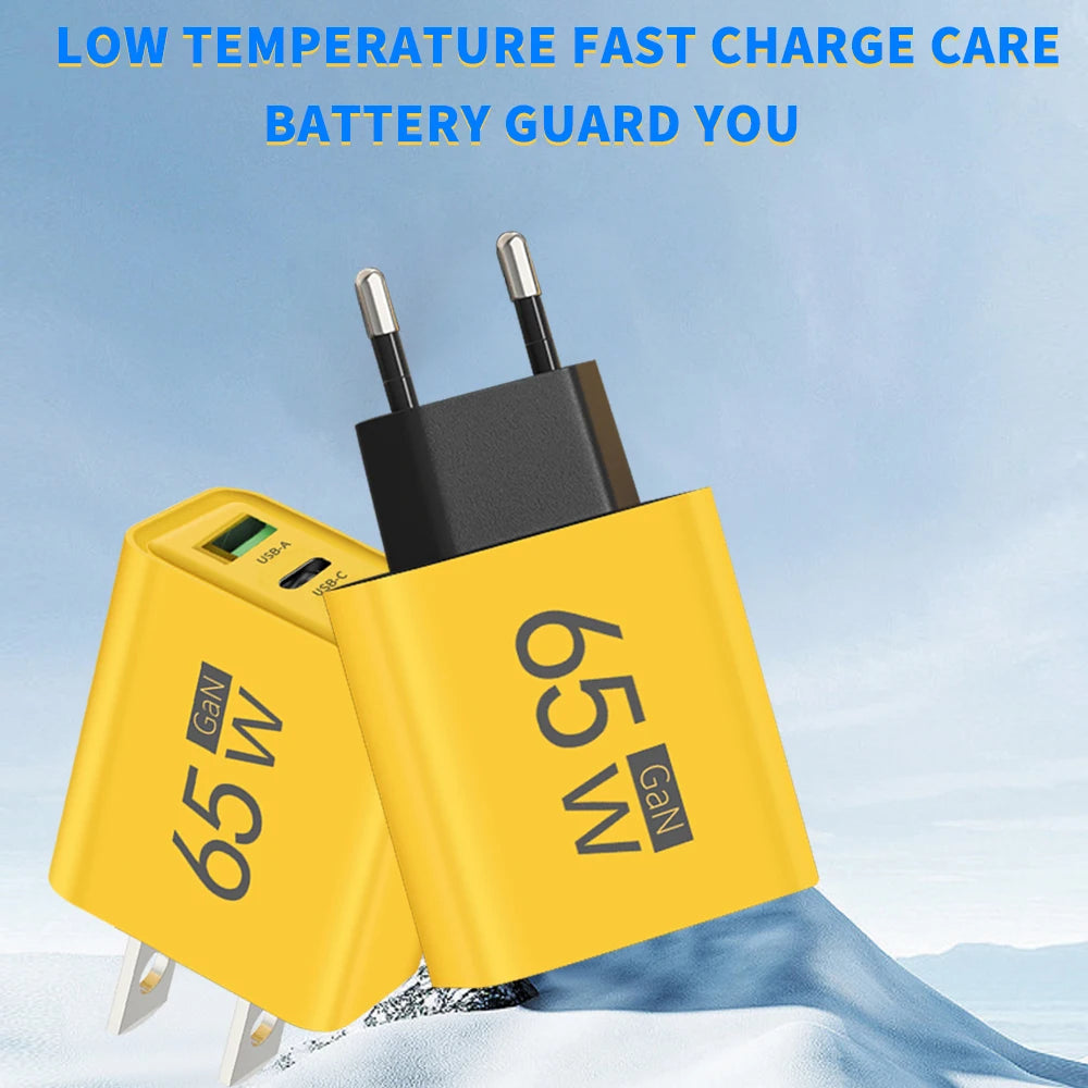 Total 65W GaN USB C Charger PD Fast Quick Charging Type C Mobile Phone
