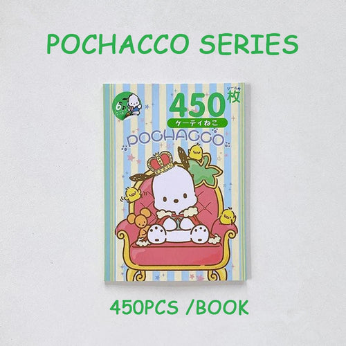 450Pcs Sanrio Kuromi Hello Kitty Sticker Book My Melody Goo Card