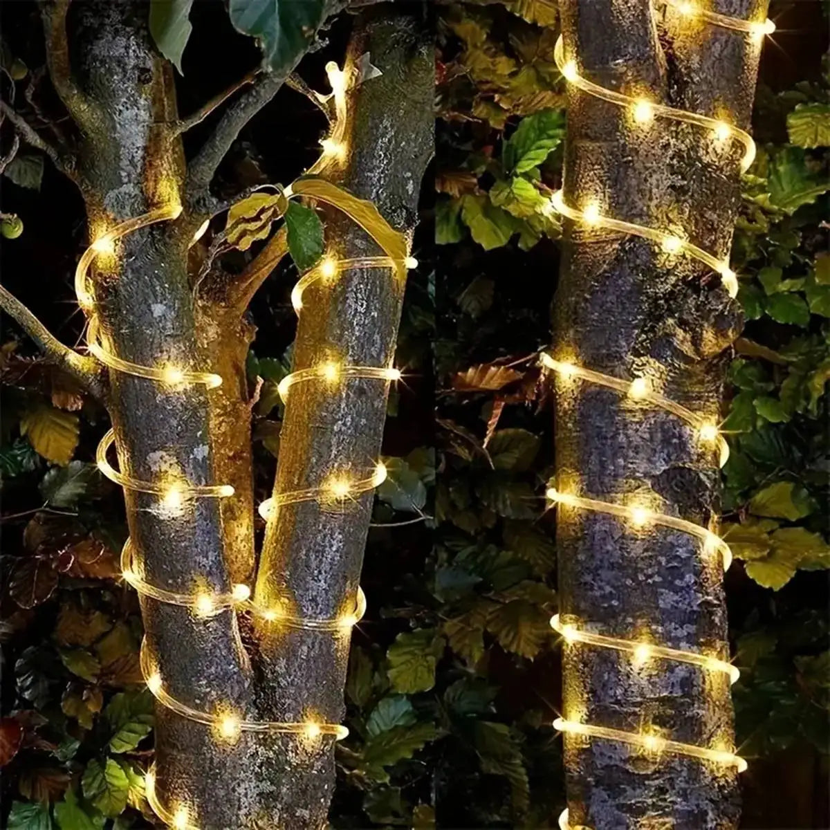 1pc Solar LED String Light 50LED Tube Rope String Lights With 8 Modes