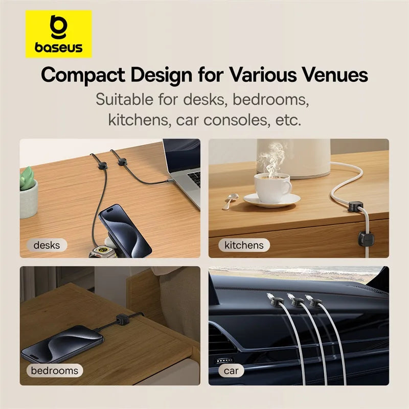 Baseus Cable Organizer Holder Magnetic Cable Smooth Adjustable Cord
