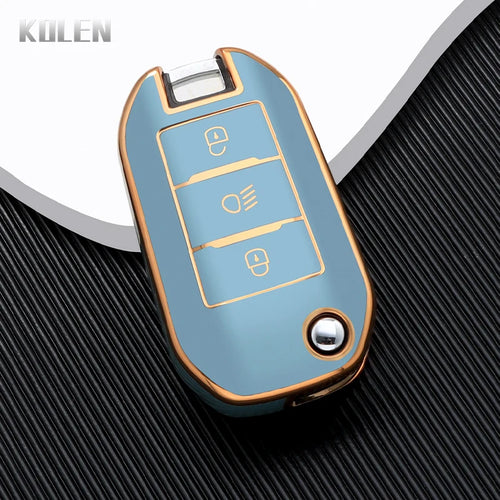TPU Car Flip Key Case Cover Shell Fob For Peugeot 208 3008 308 508 408