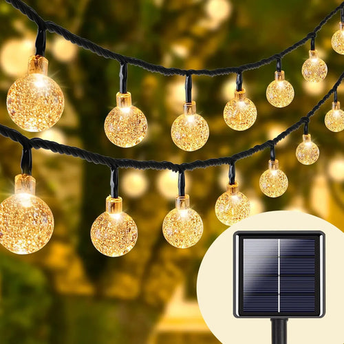 1pc Solar Crystal Ball Fairy String Lights 5M20L Outdoor Waterproof