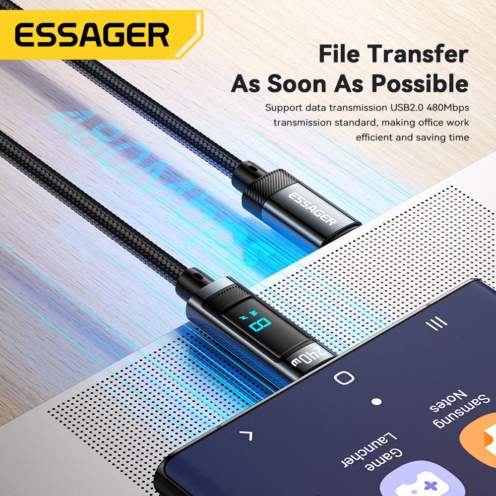 Essager 240W USB Type C To USB C Cable 100W PD 3.1 Fast Charging