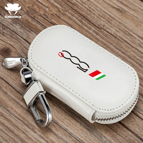 New Leather Car Key Case Folding Remote Control Zipper Keychain For