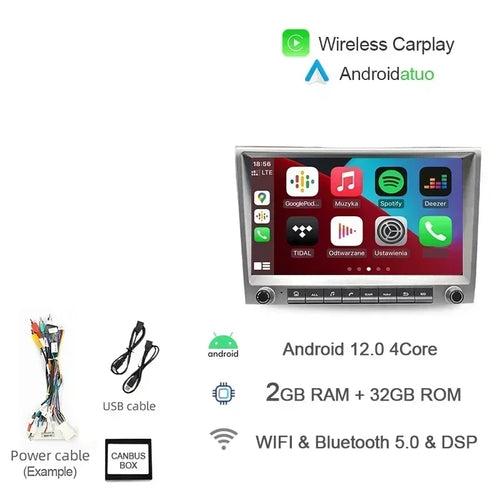 7862 720P Auto Android 13 12G+256G Car Radio GPS Player 4GB Carplay