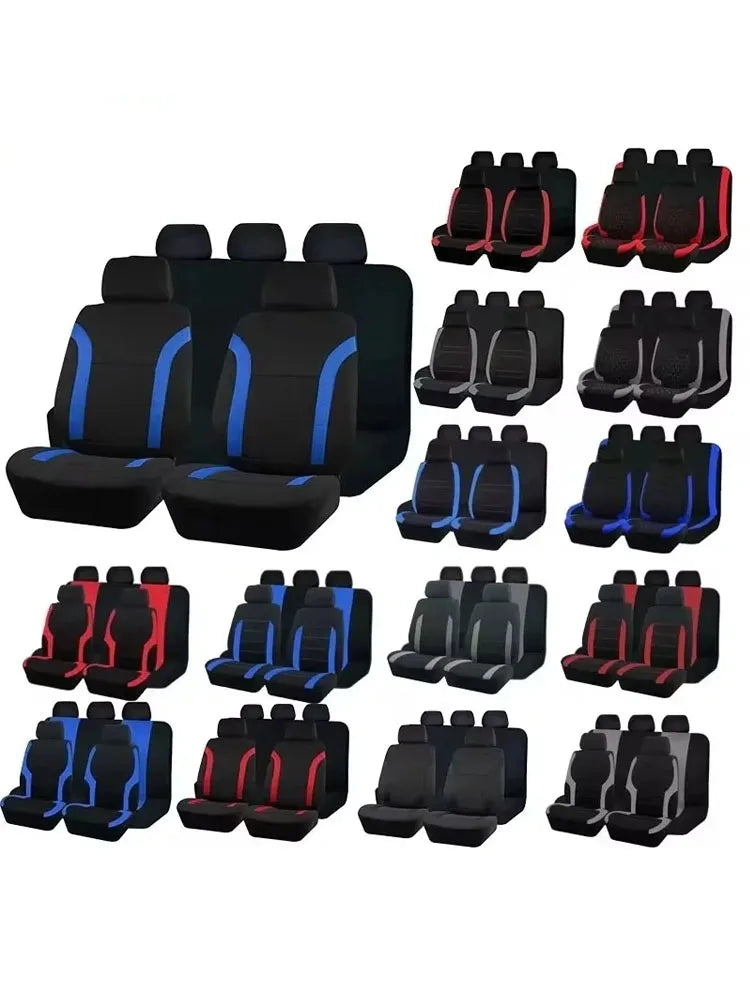 Waist Line Four Seasons General Five Seat Car Cloth Seat Cover 9 Sets
