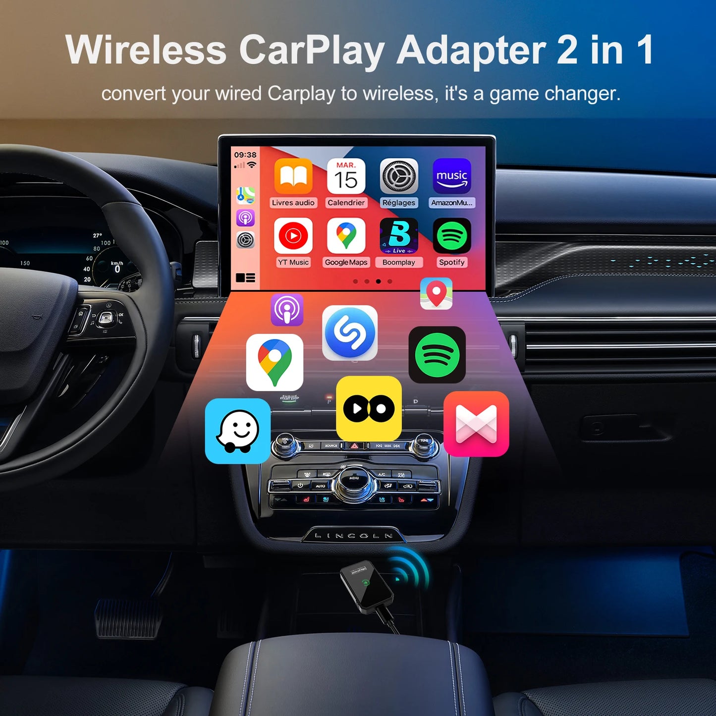 iHeylinkit 2024 NEW Wireless CarPlay Android Auto Wireless Adapter