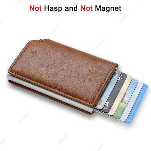 Rfid Aluminum Men Wallet Card Holders Purse Carbon Fiber Men Business