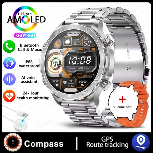 2024 New For Huawei Xiaomi GPS Sports Smartwatch Men NFC Compass