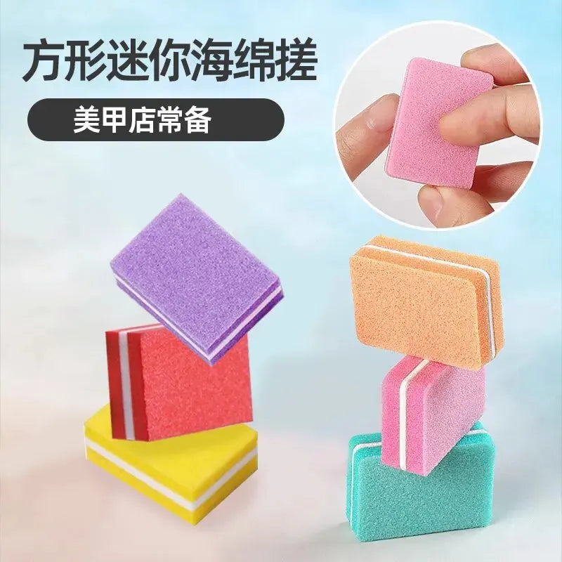 50pcs Double Sided Mini Nail File Block Sanding And Polishing Nail