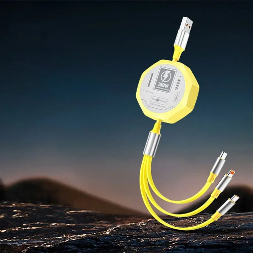 100W 3 In 1 Retractable Usb Cable Fast Charging And Data Micro Usb
