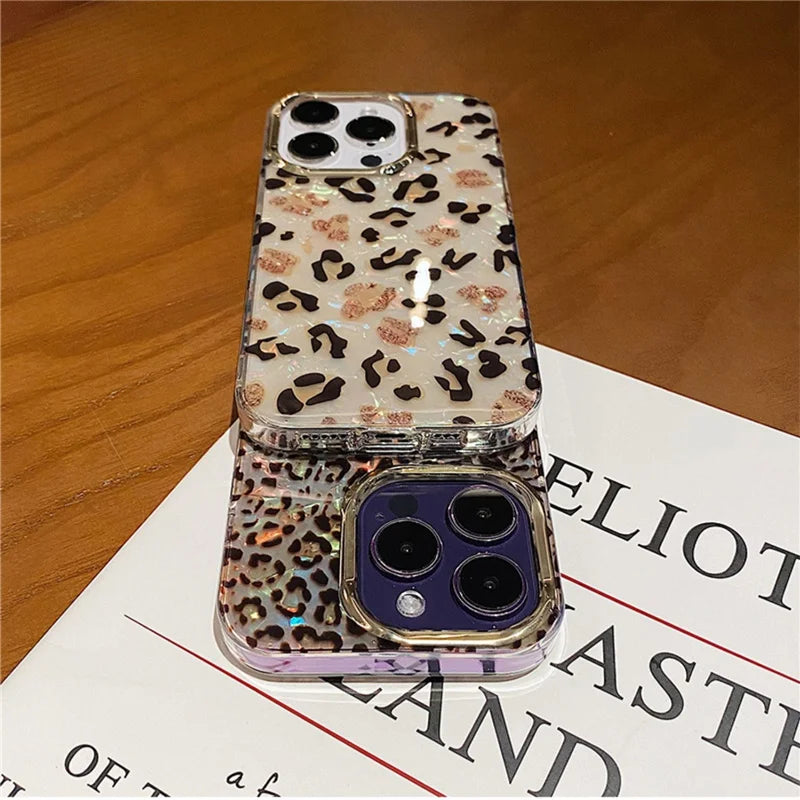 Luxury leopard print glitter Phone case for iphone 11 12 13 13pro 14