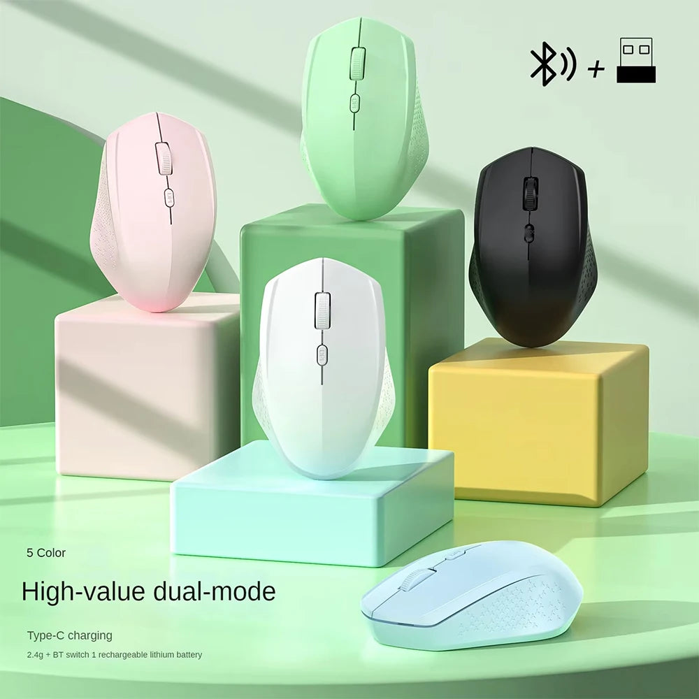 Rechargeable Bluetooth-compatible Wireless Mouse 2.4G Optical Mice
