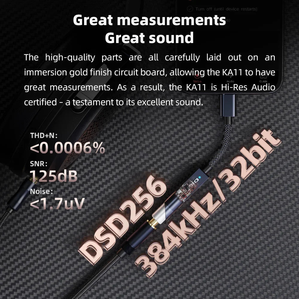 FiiO JadeAudio KA11 USB C to 3.5mm Audio Adapter USB Dongle