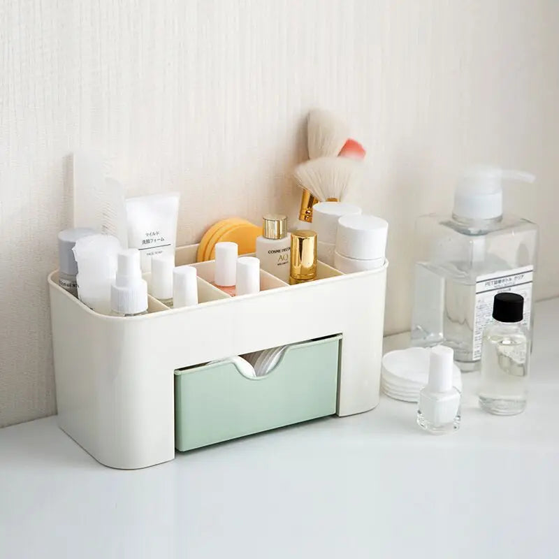 Makeup Organizer Storage Box With Drawer Cotton Swab Stick Storage