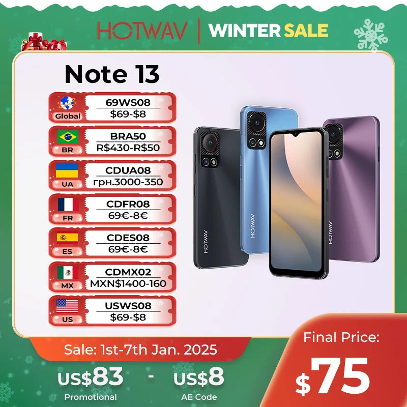 [World Premiere] HOTWAV Note 13 Smartphone 6.6'' HD+ 90Hz Android 13