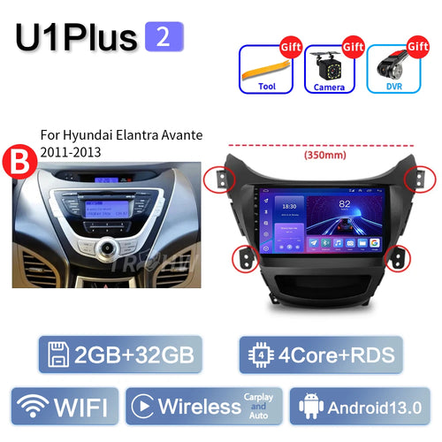 For Hyundai Elantra Avante I35 2011-2016 Car Multimedia Player 2din