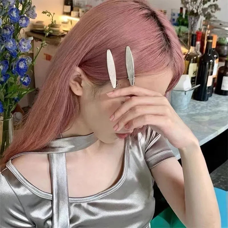 24Pcs Silver Y2k Hair Clips for Women Elegant Metal Duckbill Clip