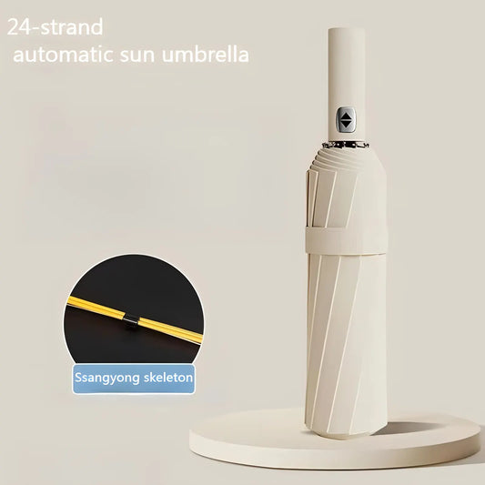 12 Bone Black Glue Fully Automatic Umbrella With Thick And Durable