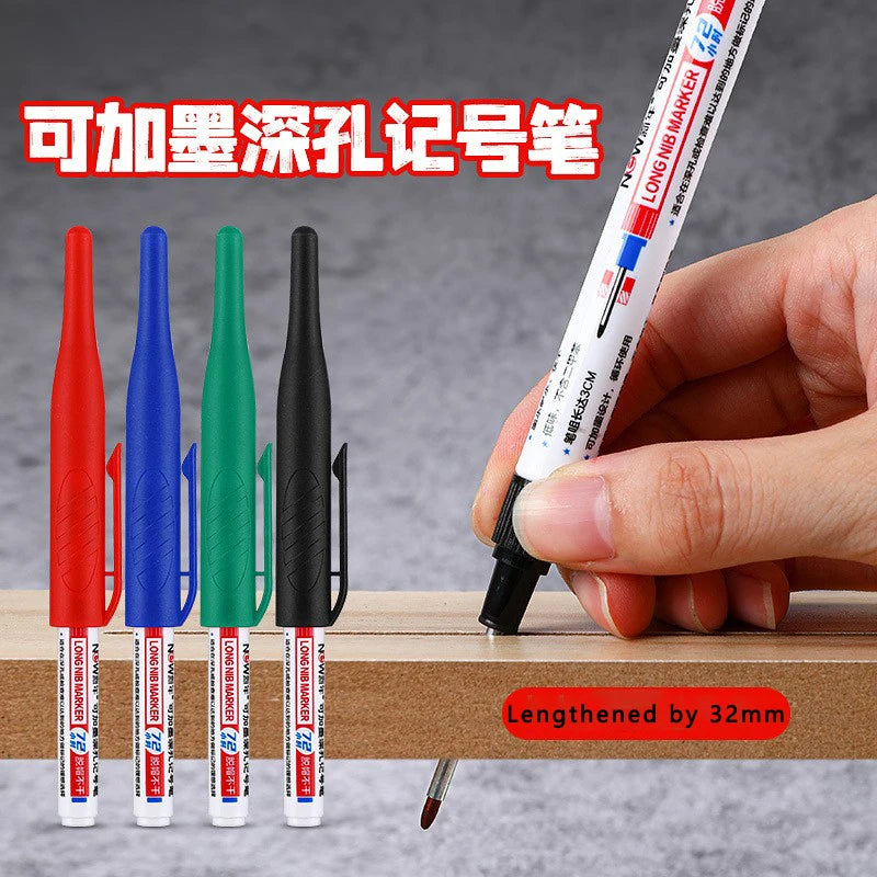 4Pcs/Set 30mm Deep Hole Long Nib Head Markers For Metal Perforating