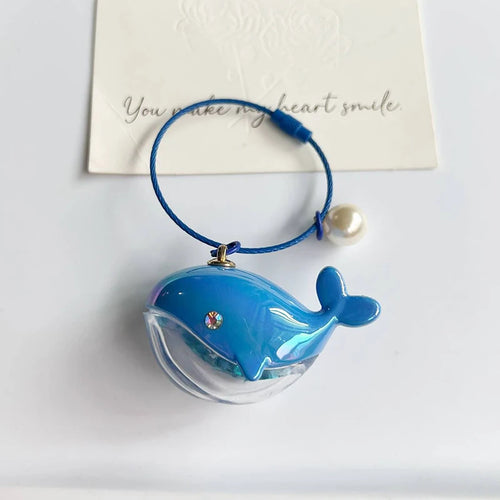 Cute Whale Dolphin Keychain Blue Marine Animal Doll Kawaii Keyring For