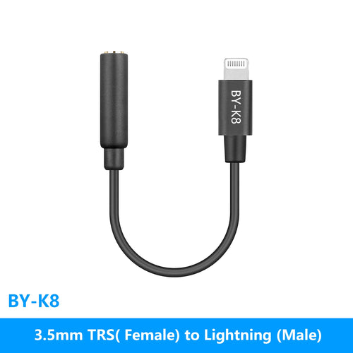 BOYA BY-K1-K9 3.5mm TRS to Lightning/Typec iPhone Android Phone Audio
