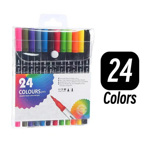 LOLEDE 60 Colors Double Head Markers Tip Art Supplies Drawing Brush