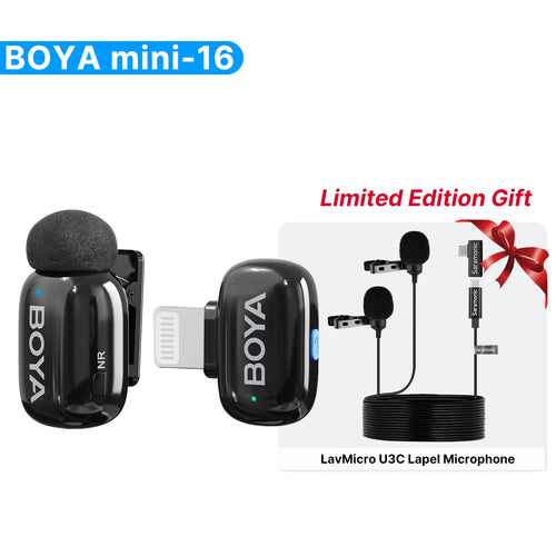 BOYA BOYA Mini Wireless Lavalier Microphone for iPhone Android USB-C