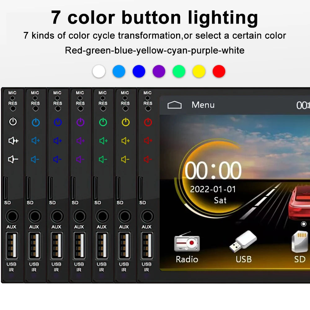 2Din 7 Inch HD Screen Full Touch Carplay Android Auto Car Raido