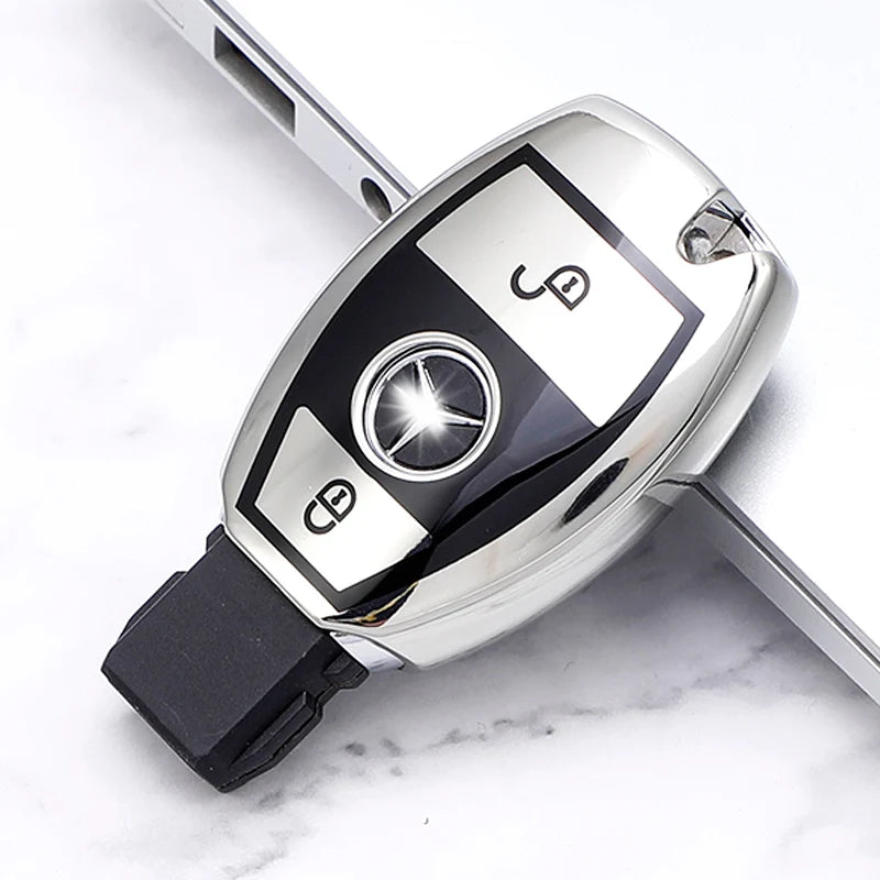 2 Buttons Soft TPU Car Key Case Cover Shell for Mercedes Benz W203