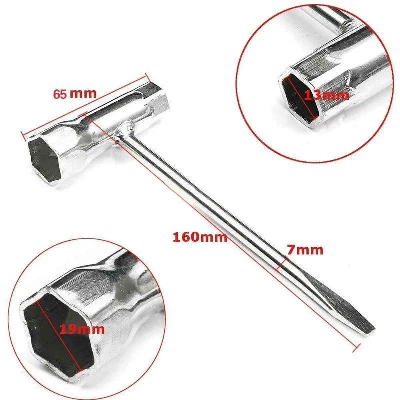Spark Plug Socket Wrench 13mm & 19mm Stainless Steel Spanner for