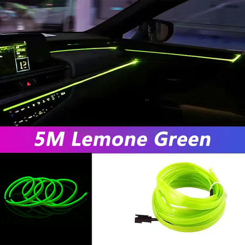 5M Car Interior Led Strip Light Neon EL Wiring Decorative Lamp For